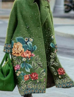 European And American Women's New Long Sleeved Large Woolen Overcoat