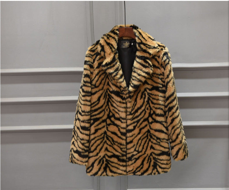 Commuter Mid-length Suit New Artificial Leather Fur Coat