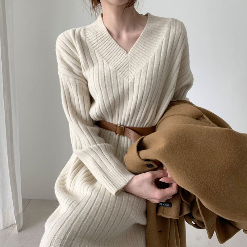 Match With Coat Inner Wear Base Sweater Long Dress