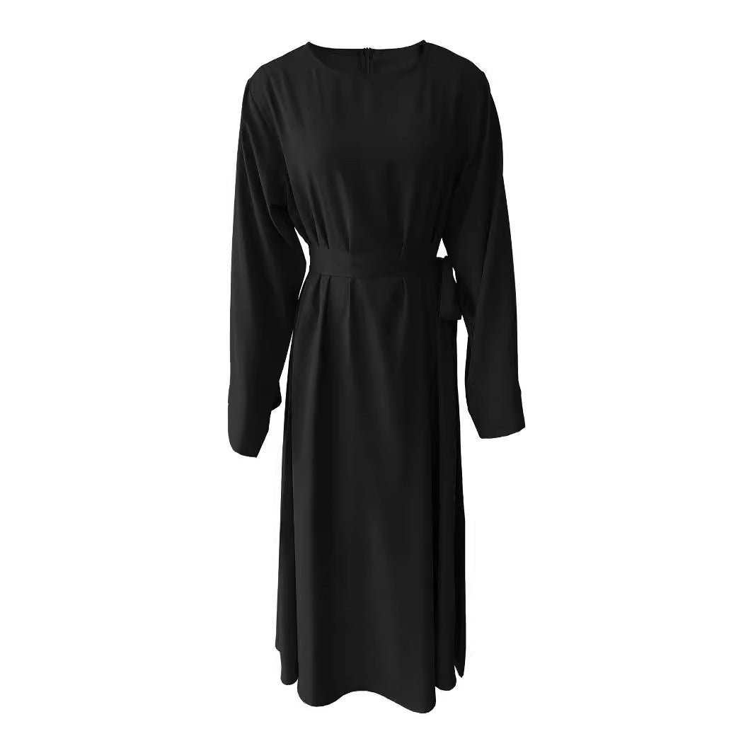 Plus Size Lace Up Muslim Women's Dress
