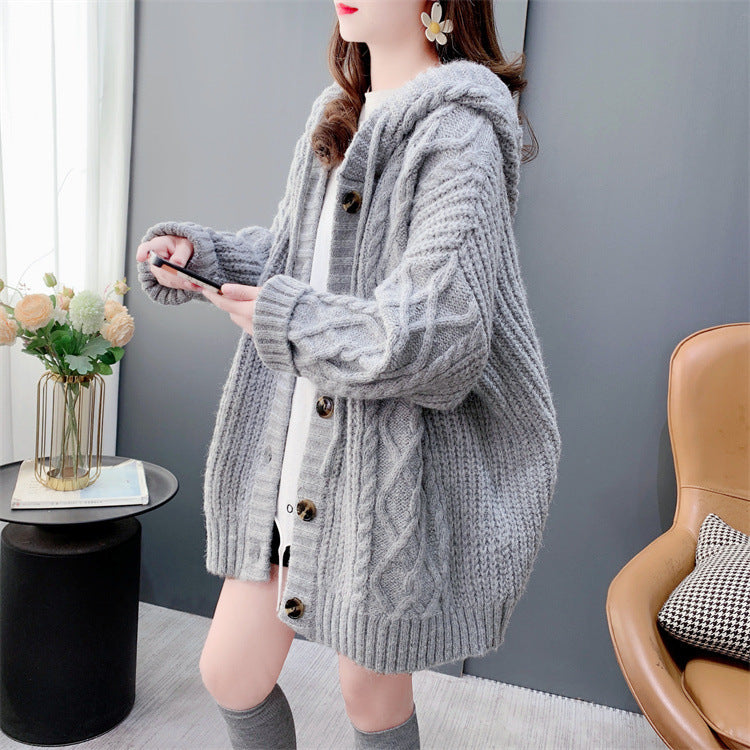 Women's Loose Mid-length Knitted Jacket