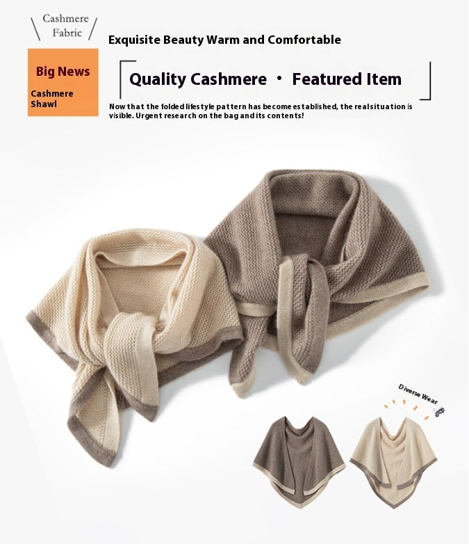 Triangular Binder Knitted Cashmere Shawl