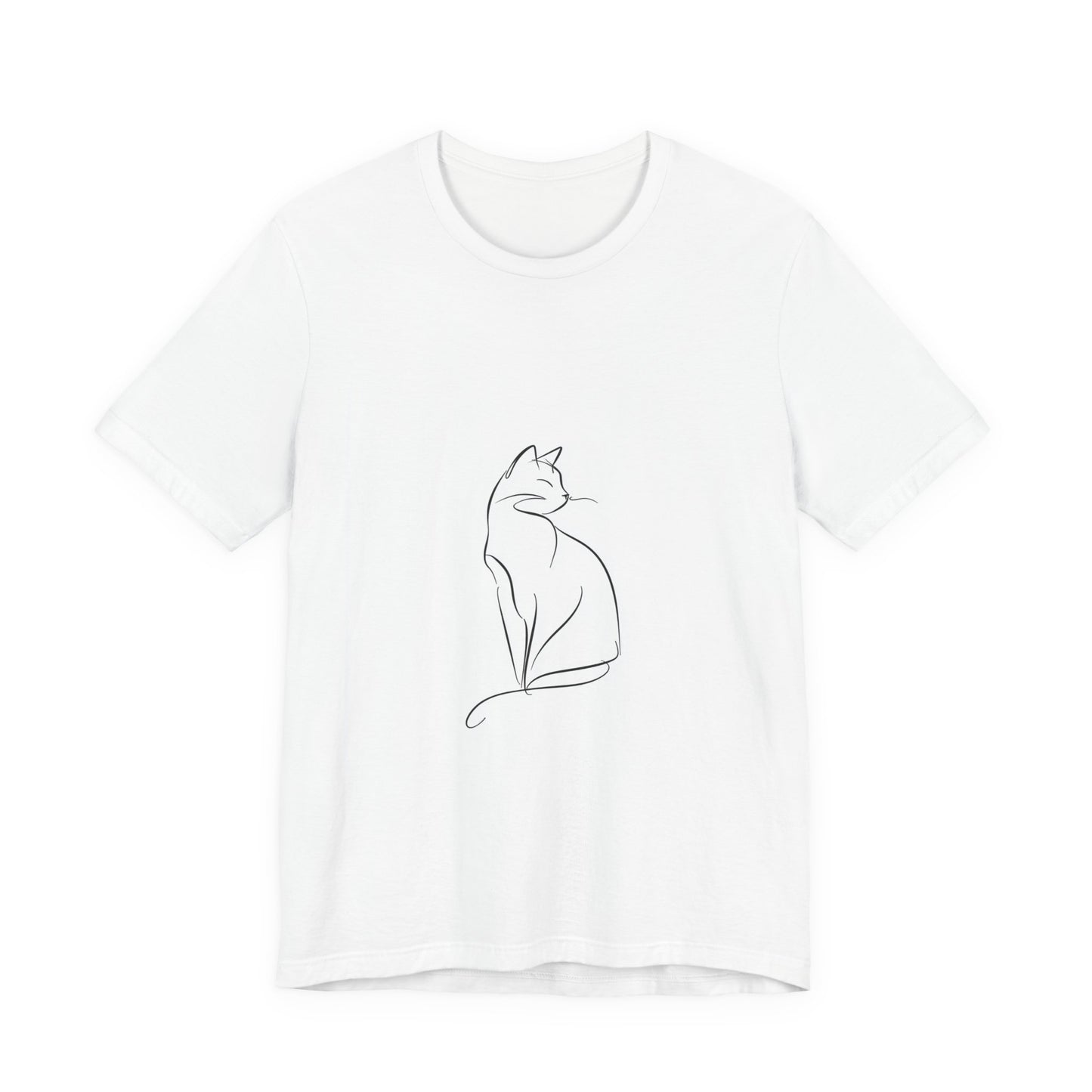 Minimalist Cat Graphic Tee, Cute Cat Lover Shirt, Unisex Tee for Pet Lovers, Gift for Cat Owners, Casual Everyday Wear