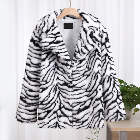 Commuter Mid-length Suit New Artificial Leather Fur Coat