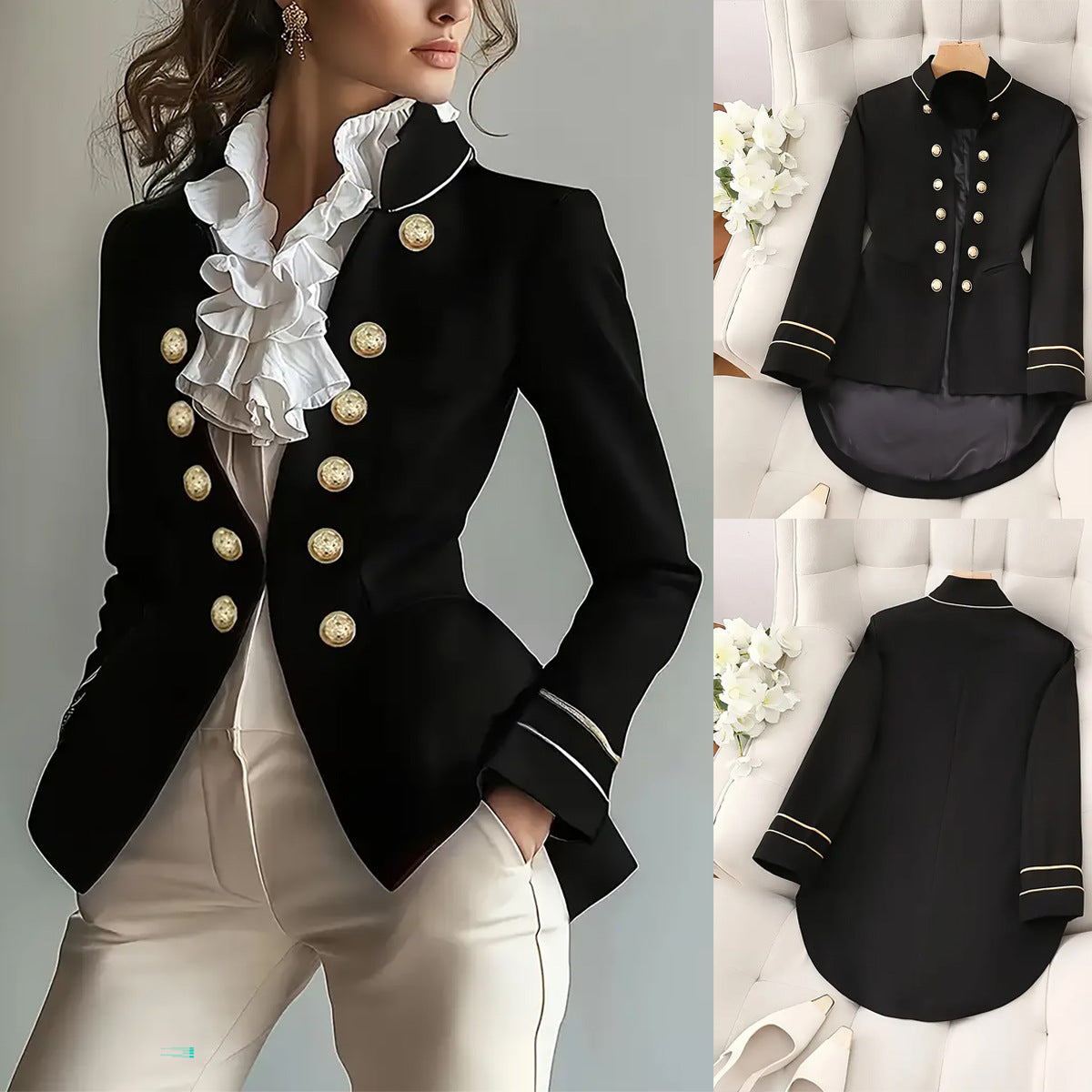 Elegant High-end Slim Irregular Women's Coat
