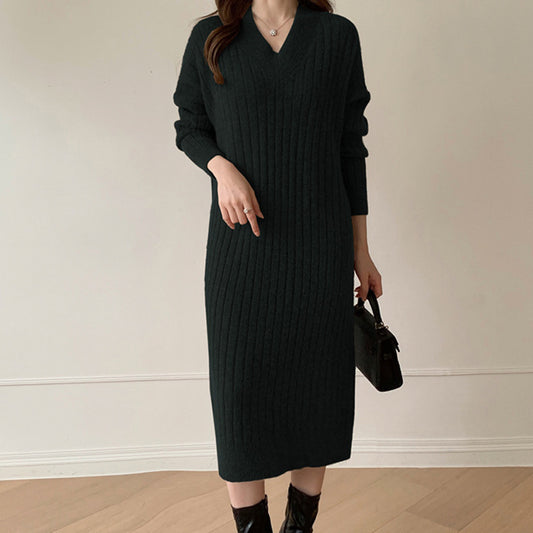 Match With Coat Inner Wear Base Sweater Long Dress