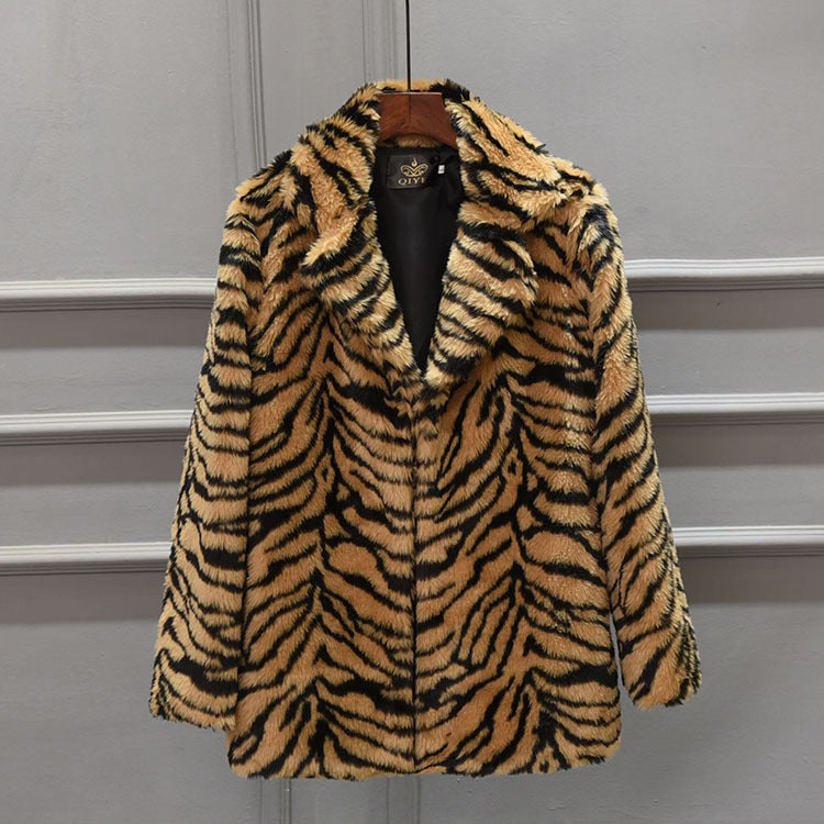 Commuter Mid-length Suit New Artificial Leather Fur Coat