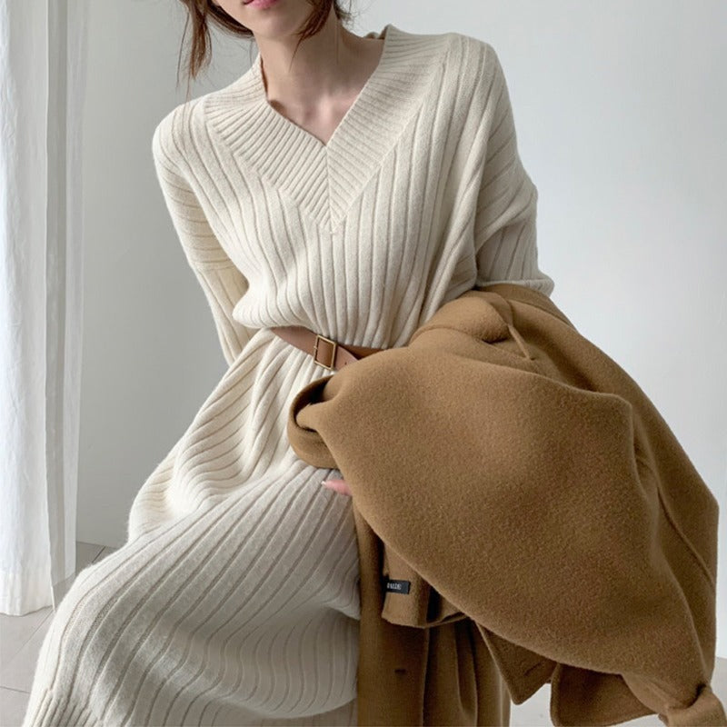 Match With Coat Inner Wear Base Sweater Long Dress