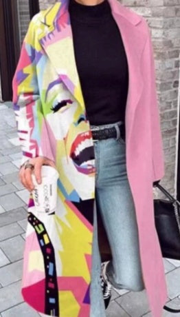 European And American Women's New Long Sleeved Large Woolen Overcoat