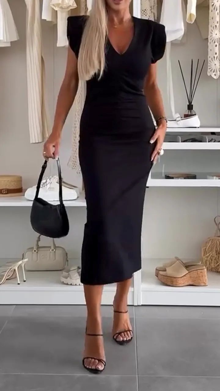 V-neck Temperament Commute Dress Women