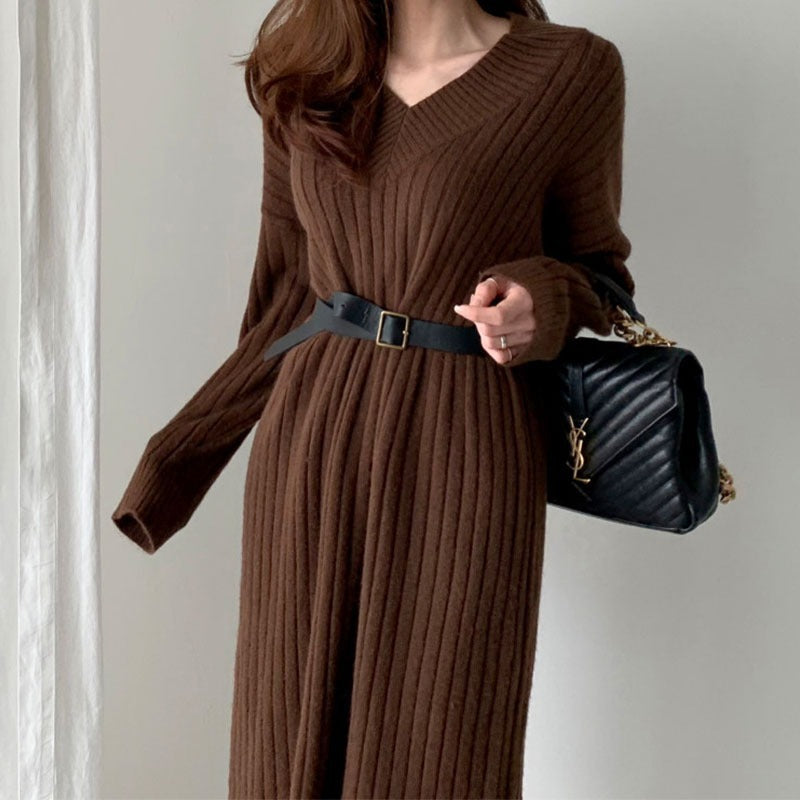 Match With Coat Inner Wear Base Sweater Long Dress