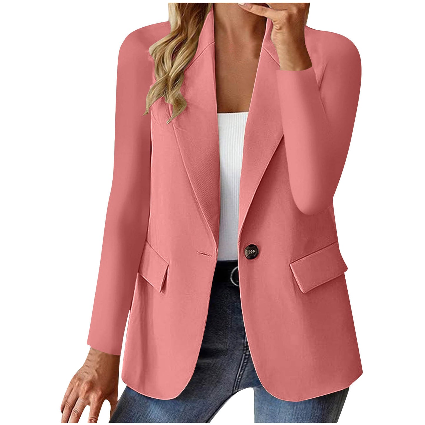 Women's Long Sleeve Solid Color Cardigan Small Suit Jacket