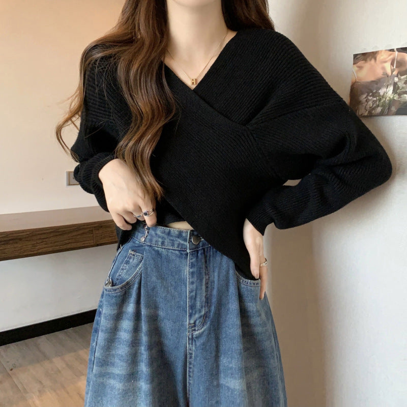 Lazy Short Sweater Design Blouse