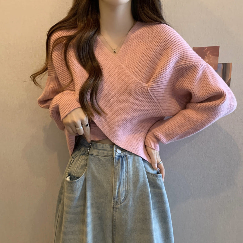 Lazy Short Sweater Design Blouse