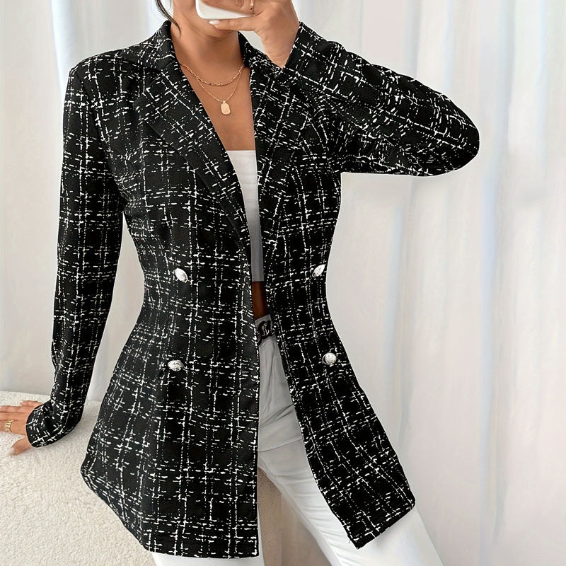 Plaid Slim Fit Elegant Graceful Women's Coat