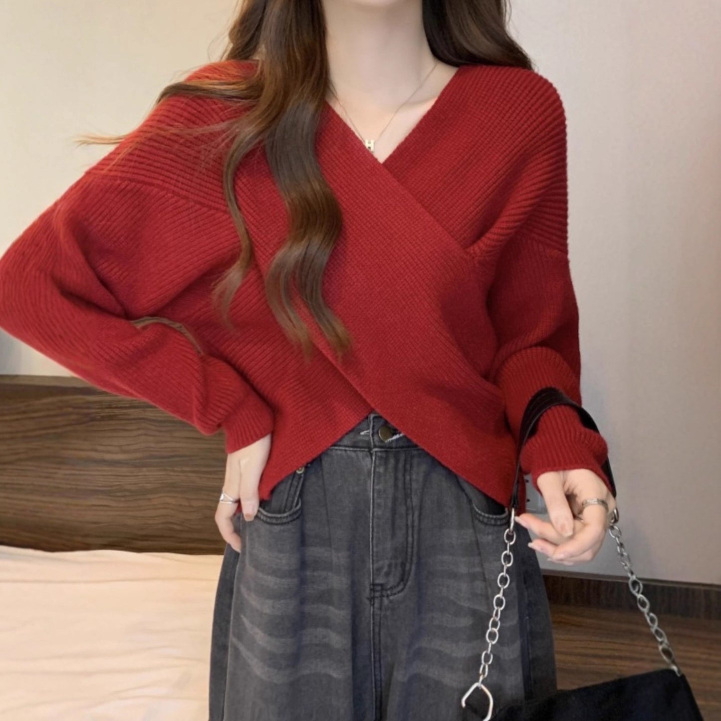Lazy Short Sweater Design Blouse