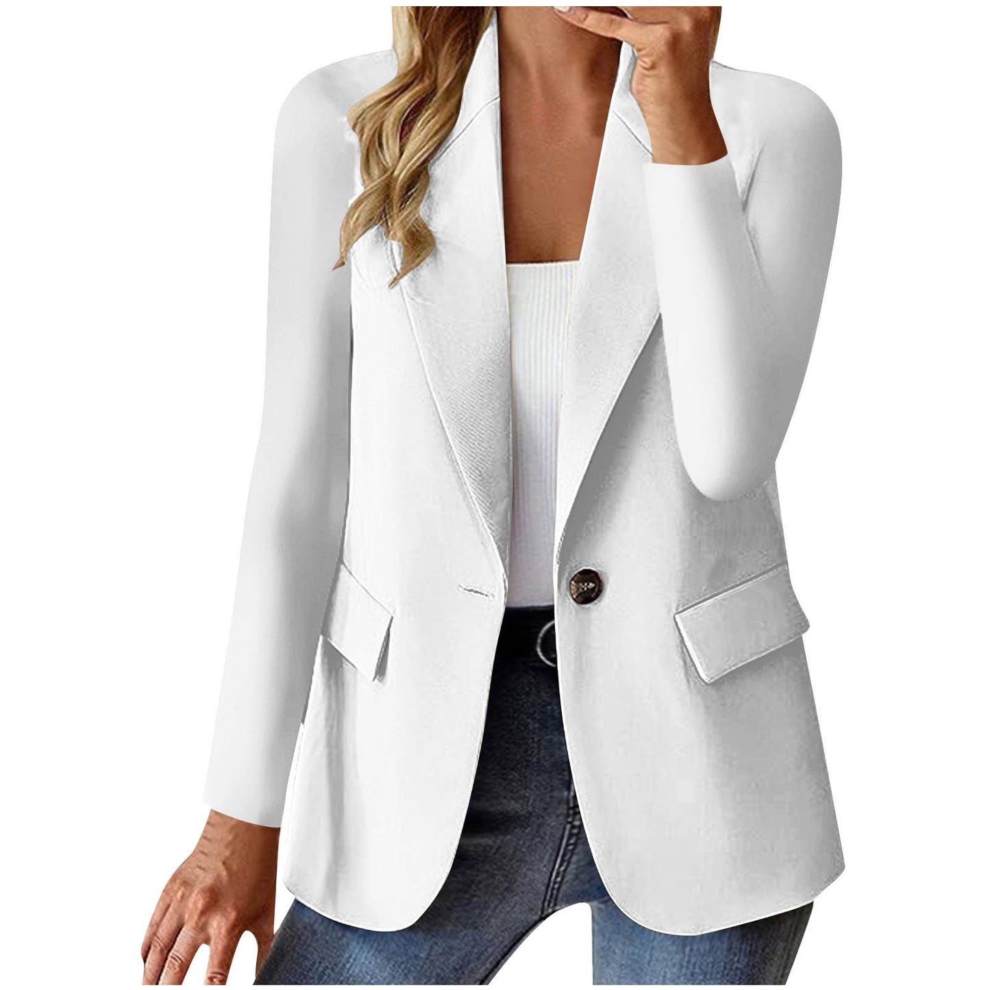 Women's Long Sleeve Solid Color Cardigan Small Suit Jacket
