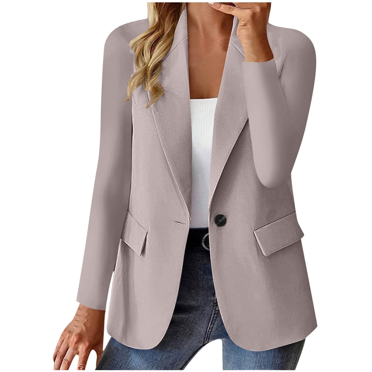 Women's Long Sleeve Solid Color Cardigan Small Suit Jacket