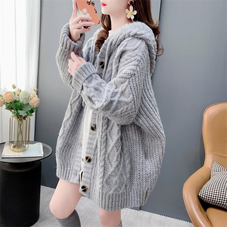 Women's Loose Mid-length Knitted Jacket