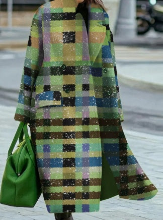 European And American Women's New Long Sleeved Large Woolen Overcoat